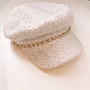 White Baker Boy Hat